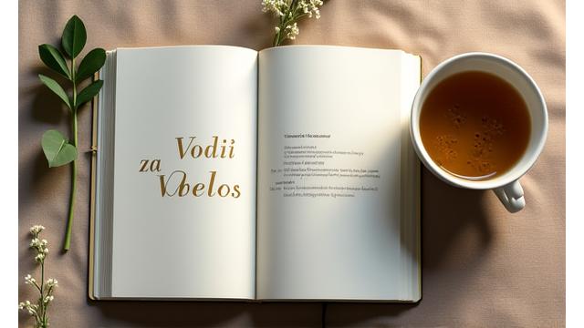 Ilustracija knjige i čaja, simbolizujući vodič za početnike u wellnessu.